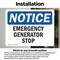 Signmission Generator Emergency Stop, 5 in W x Rectangle, Vinyl Decal OS-2PACK-NS-D-35-L-13098 - alternate 4